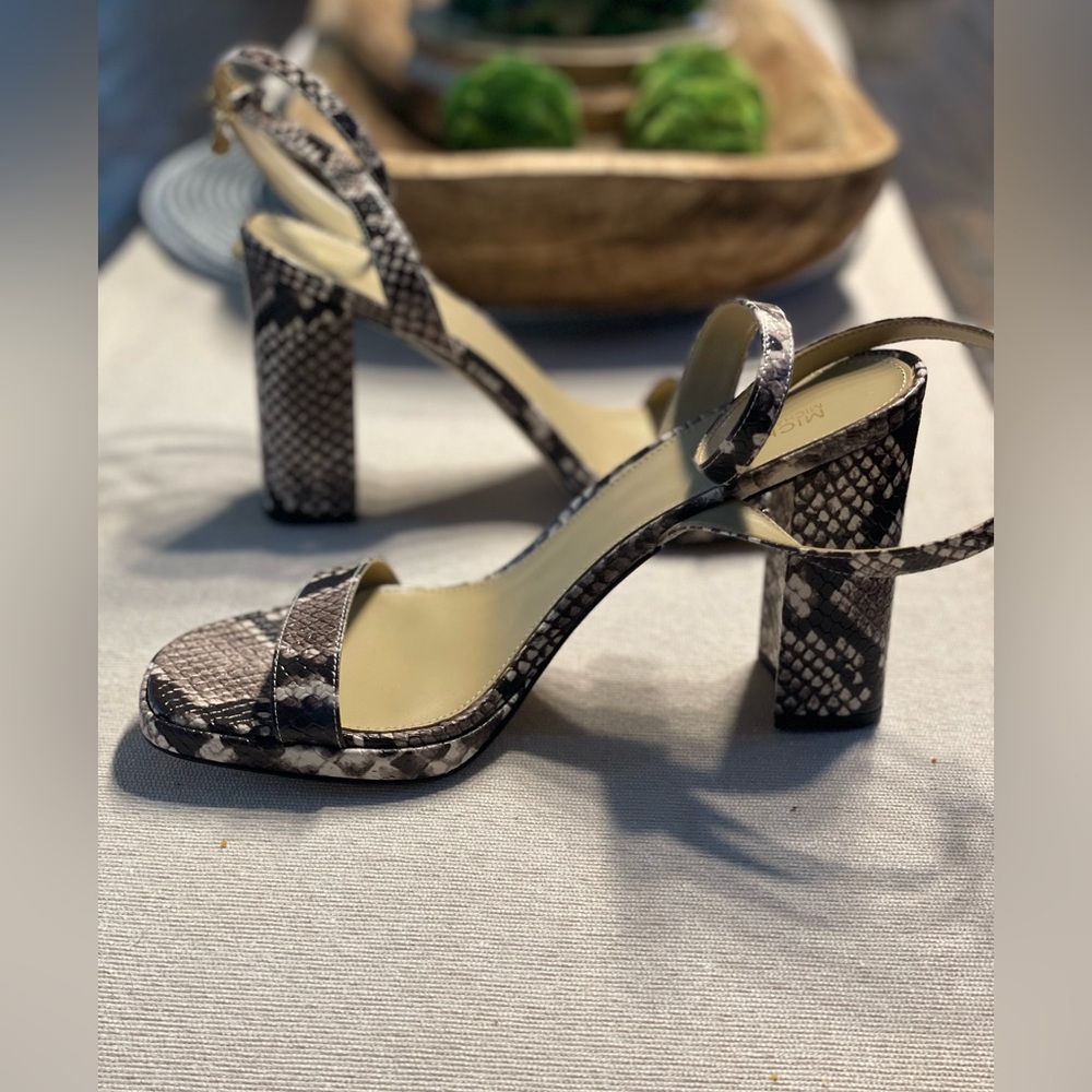 Michael Kors Snakeskin Block Heel Sandals